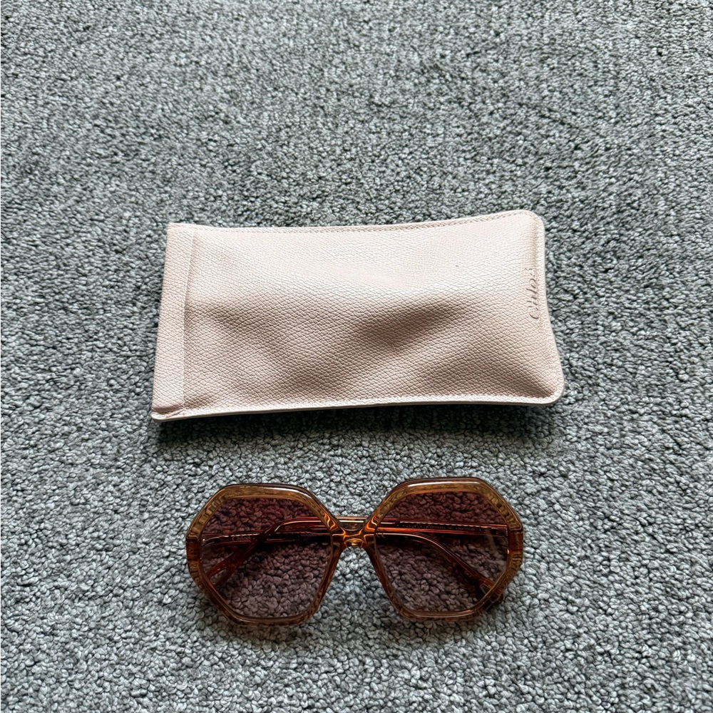 Orange Chloe Sunglasses with Case
